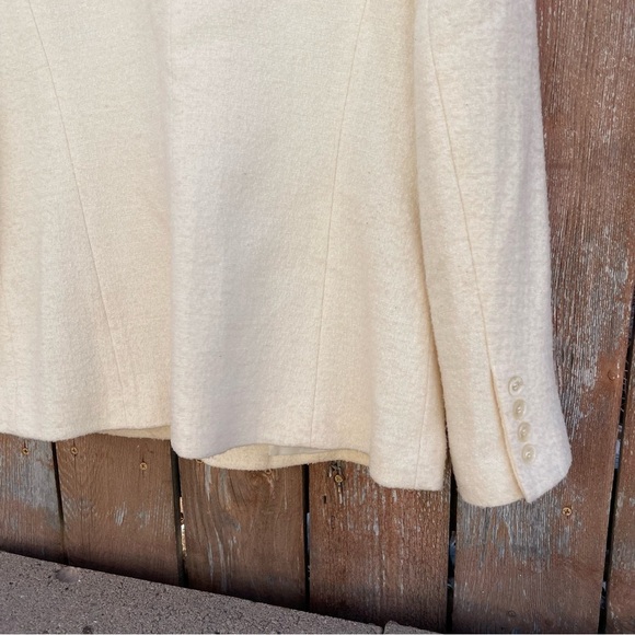 TALBOTS Women’s Cream Textured Italian Silk Cotton Fabric Blazer Jacket Size 10 - Picture 13 of 16